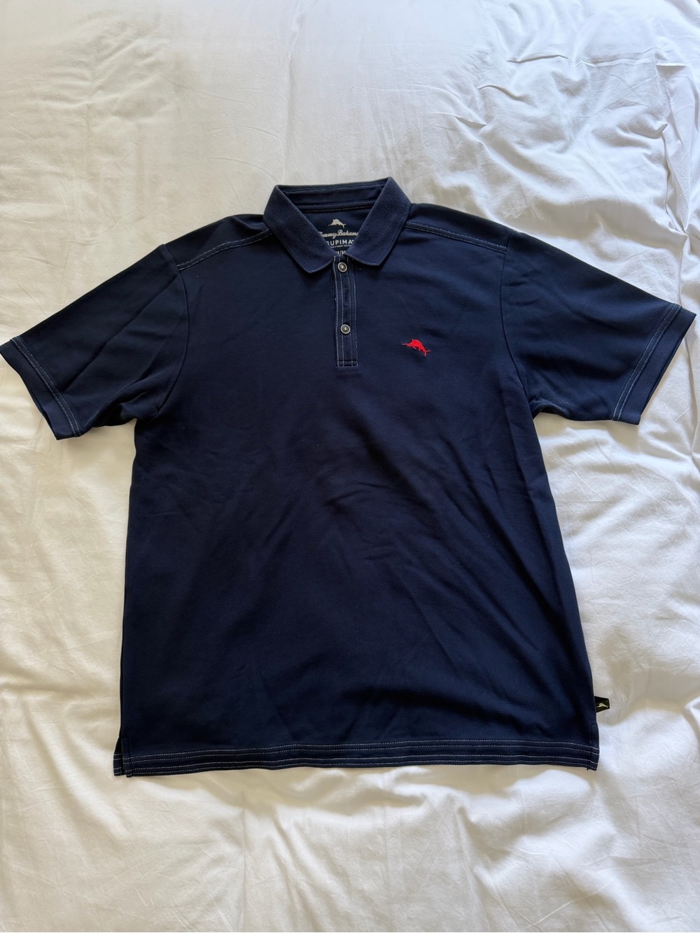 Tommy Bahama Navy Polo with Red Fish Logo